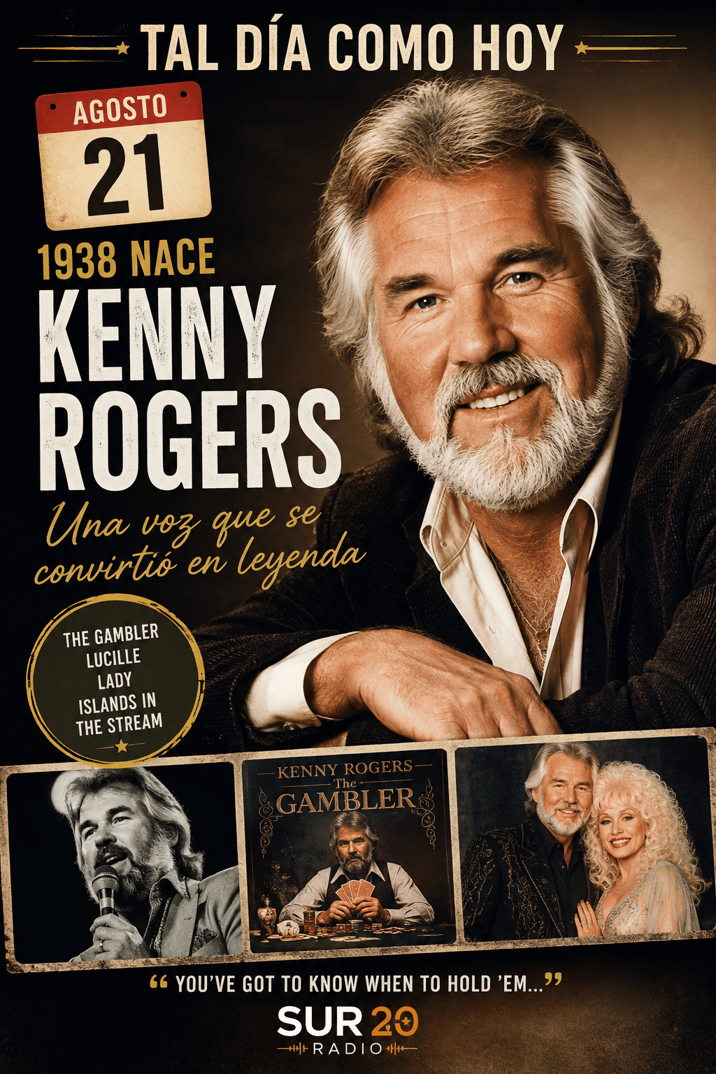 TAL DÍA COMO HOY: KENNY ROGERS, UNA VOZ QUE SE CONVIRTIÓ EN LEYENDA