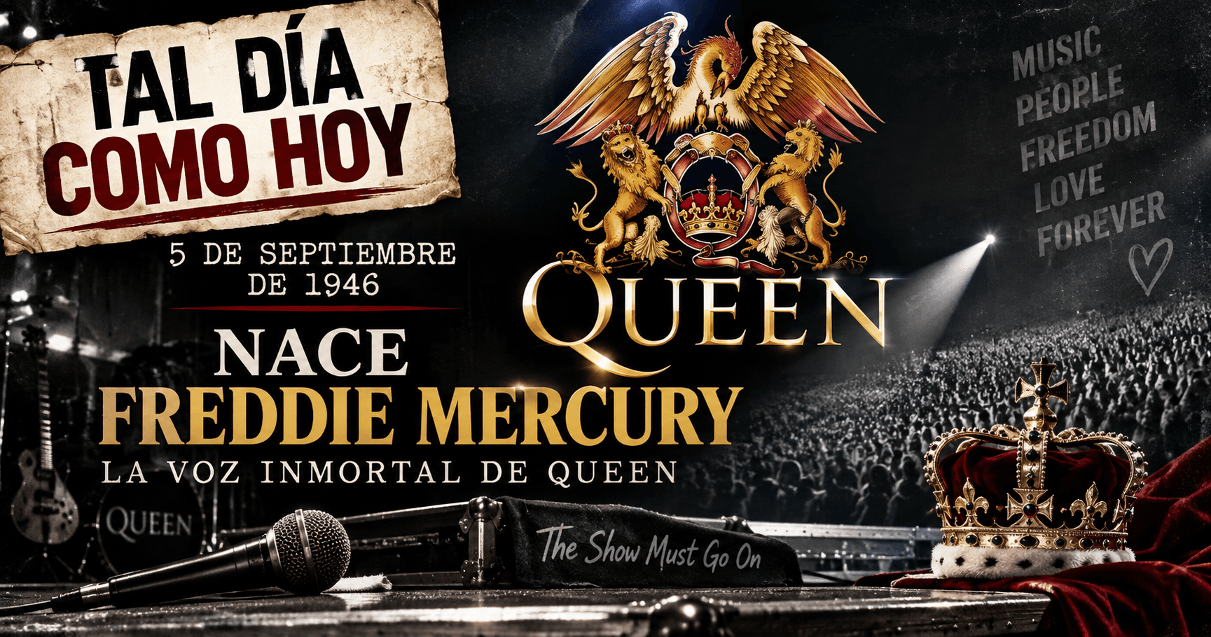 TAL DÍA COMO HOY: 5 DE SEPTIEMBRE DE 1946 FREDDIE MERCURY: EL NACIMIENTO DE UNA LEYENDA DEL ROCK
