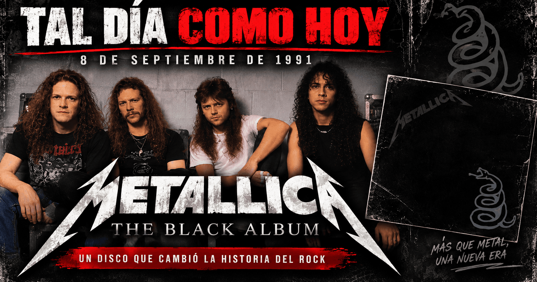 TAL DÍA COMO HOY, 8 DE SEPTIEMBRE DE 1991 METALLICA CAMBIABA LAS REGLAS DEL HEAVY METAL CON THE BLACK ALBUM