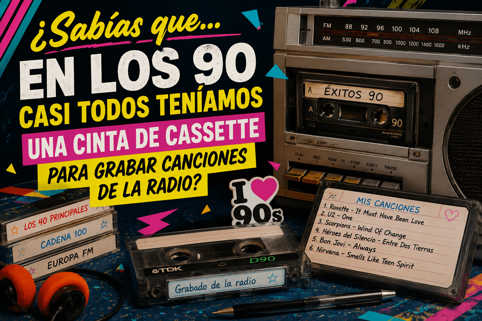 ¿Sabías que en los 90 casi todos teníamos una cinta de cassette para grabar canciones de la radio?