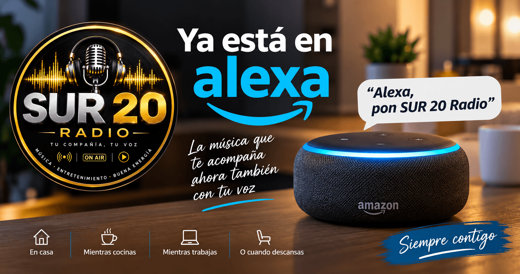 SUR 20 Radio ya está en Alexa: escucha nuestra radio con tu voz