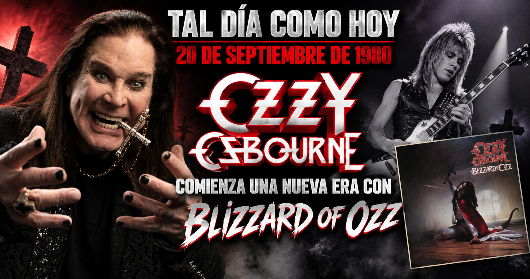🎸 TAL DÍA COMO HOY — 20 DE SEPTIEMBRE DE 1980 Ozzy Osbourne comienza una nueva era con Blizzard of Ozz